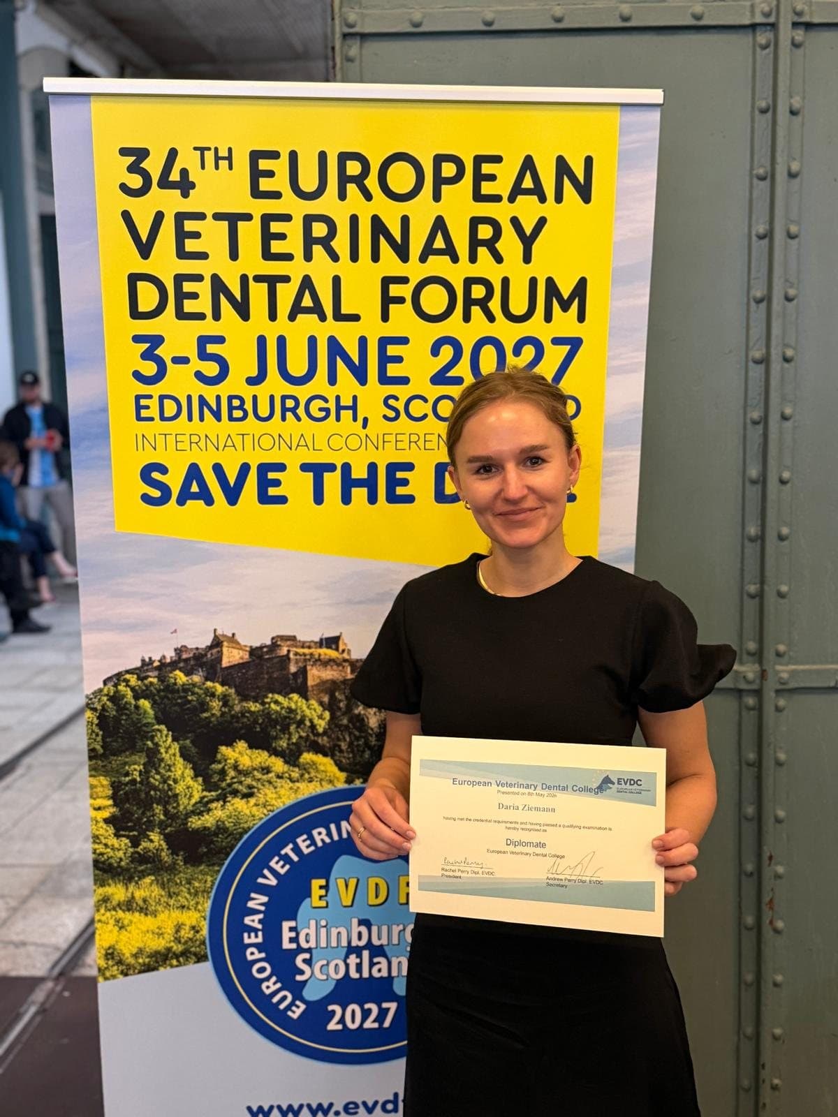 lek. wet. Daria Ziemann — certyfikat Diplomate EVDC